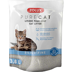 ZOLUX Litière silice fine Purecat 3.8 litres.