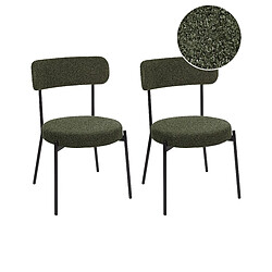 Beliani Chaise de salle à manger Set de 2 Bouclé Vert foncé ALLISON 