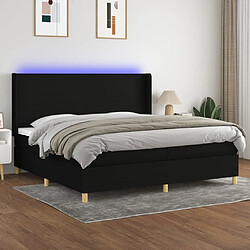 Sommier à lattes,Cadre à lattes de lit pour Adulte matelas et LED Noir 200x200 cm Tissu -MN67209