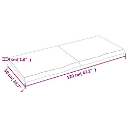 vidaXL Étagère murale 120x50x(2-4) cm bois de chêne massif non traité pas cher