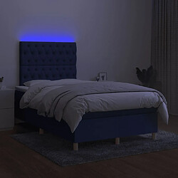 Avis Maison Chic Lit adulte- Lit + matelas + LED,Sommier à lattes de lit matelas et LED bleu 120x190 cm tissu -GKD78549