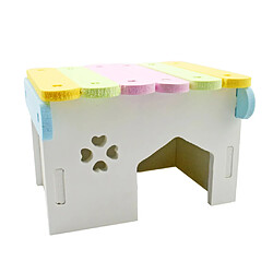 maison de hamster pour animaux de compagnie Maison Couchage Hamster Ecureuil Habitat Cave Jouet pour Petit Animal - Motif Maison Coloré