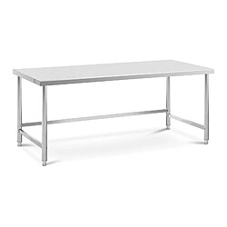 Helloshop26 Table de travail acier inoxydable inox - 200 x 90 cm - capacité de 100 kg - professionnel 14_0005121 