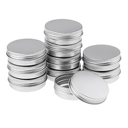 Petits Récipients Potables En Aluminium De Bidon En Métal De 40G / 1.4 Once Argent Avec Les Couvercles Supérieurs De Vis Pour Stocker La Poudre Cosmétique, Composent Des échantillons, Le Baume De Lèvre, Les Crèmes, La Lotion