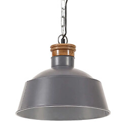 vidaXL Lampe suspendue industrielle 32 cm Gris E27