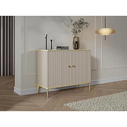 Buffet avec 2 portes en MDF et acier - Beige et Doré - SINEAD de Pascal MORABITO 