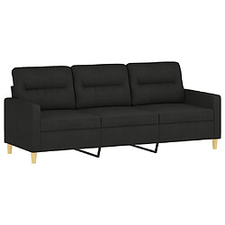 vidaXL Canapé à 3 places Noir 180 cm Tissu