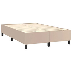 Acheter Maison Chic Lit adulte- Ensemble lit + matelas,Sommier à lattes de lit matelas cappuccino 120x190cm similicuir -GKD84476