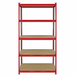 Monstershop Monster Racking 10 Rayonnages Z-Rax en Acier Sans Boulons Rouges 90cm x 183cm x 45cm Monster Racking - 10 Rayonnages Z-Rax en Acier Sans Boulons Rouges 90cm x 183cm x 45cm