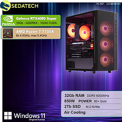 Sedatech PC Gamer Pro • AMD Ryzen 7 7700X • RTX4080 Super • 32Go DDR5 • 2To SSD M.2 • Windows 11