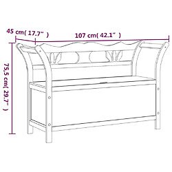 vidaXL Banc Noir 107x45x75,5 cm Bois de sapin solide pas cher