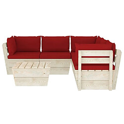 Avis Maison Chic Salon de jardin palette 6 pcs avec coussins - Table et chaises d'extérieur - Mobilier/Meubles de jardin Moderne épicéa imprégné -MN72238