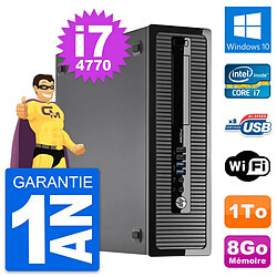 PC HP ProDesk 400 G1 SFF Intel i7-4770 RAM 8Go Disque Dur 1To Windows 10 Wifi - Occasion