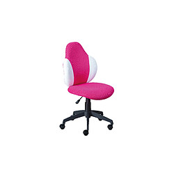 Alter Fauteuil de bureau réglable en hauteur, avec assise en tissu doux framboise et blanc, 58x56x92 / 102 cm