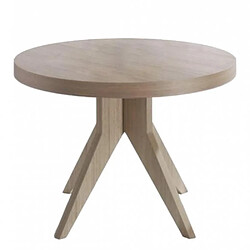 Inside 75 Table repas extensible GRETA 10 couverts 120/185x105cm pied bois clair plateau chêne 