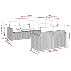 Avis vidaXL Salon de jardin avec coussins 7 pcs gris résine tressée