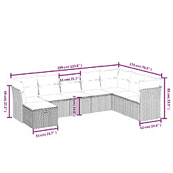 Avis vidaXL Salon de jardin 8 pcs avec coussins marron résine tressée