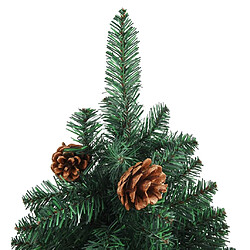 Avis vidaXL Sapin de Noël mince pré-éclairé et boules vert 150 cm