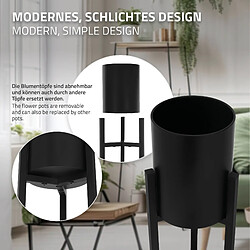 Avis ML-Design Set 2x Supports pour Fleurs Noir, 18x18x56/20x20x76 cm, Métal, Pots de Fleurs Surélevé 2-TLG, Moderne, Résistant aux Intempéries, Porte-Fleurs Déco, Étagère Plantes pour Intérieur/Extérieur