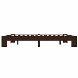 Avis Maison Chic Lit adulte - Lit simple Cadre de lit,Structure du lit Contemporain Marron foncé Bois de pin massif 160 x 200 cm -MN59192