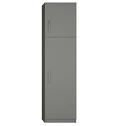 Inside 75 Armoire de rangement 2 portes coloris gris graphite mat largeur 50 cm 