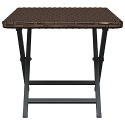 Avis vidaXL Table pliable marron 45x35x32 cm résine tressée