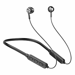 Casque De Sport Sans Fil Suspendu Cou Son Haute Définition Compatible Bluetooth Écouteur Gb04 Pour Noir 