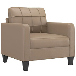 Avis vidaXL Fauteuil avec repose-pied Cappuccino 60 cm Similicuir