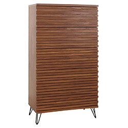 Acheter Mendler Commode HWC-M49, Armoire Highboard, design 3D 5 tiroirs bois massif mangue métal 145x80x44cm ~ aspect noyer