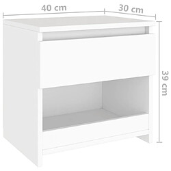 vidaXL Table de chevet Blanc 40x30x39 cm Aggloméré pas cher