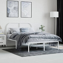 Avis Maison Chic Lit adulte - Cadre de lit métal avec tête de lit pour chambre blanc 120x200 cm -MN21399