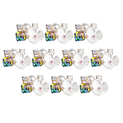 10 pièces cristal strass embellissement boutons de boutons flatback 1.3x1.3cm