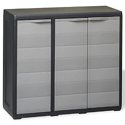 vidaXL Armoire de rangement de jardin avec 2 étagères Noir et gris