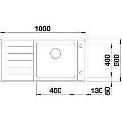 Avis BLANCO Andano XL6S-IF - evier - Inox satine - 1 cuve - egouttoir a gauche - vidage auto - siphon inclus - cuvette Inox