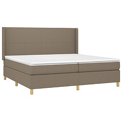 Avis vidaXL Sommier à lattes de lit matelas et LED Taupe 200x200 cm Tissu