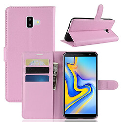 Etui en PU rose pour votre Samsung Galaxy J6 Plus 