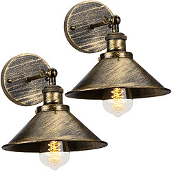 Stoex (2X)Applique Murale Rétro Moderne 22CM Lampe Murale Vintage D'Intérieur Applique Murale Simple en Métal (Bronze) Ampoule E27 Pour Éclairage Intérieur 