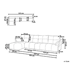 Avis Beliani Canapé d'angle TOMRA Gris graphite Tissu