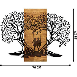 Avis Hanah Home Décoration murale en métal et bois Amoureux sur balançoire.