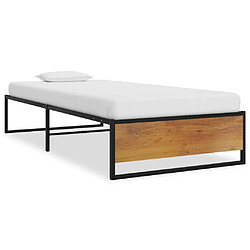 vidaXL Cadre de lit sans matelas noir métal 90x200 cm