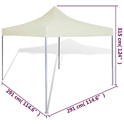 vidaXL Tente pliable Crème 3 x 3 m pas cher