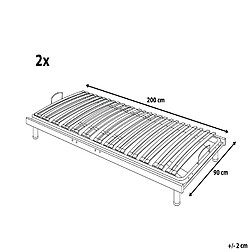 Beliani Set de 2 sommiers à lattes réglables manuellement 180 x 200 cm COMFORT