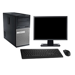 PC Tour Dell 7020 Ecran 19" Intel i5-4570 RAM 16Go Disque 250Go Windows 10 Wifi - Occasion