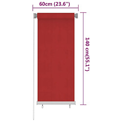 Maison Chic Store roulant d'extérieur | Volet roulant | Rideau roulant 60x140 cm Rouge PEHD -GKD50158 pas cher