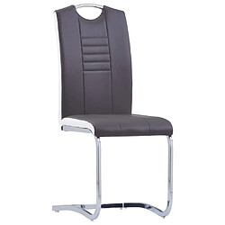 vidaXL Chaises à manger cantilever lot de 4 gris similicuir