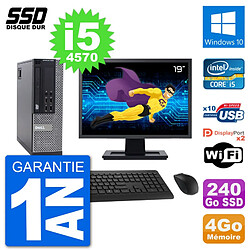 PC Dell 9020 SFF Ecran 19" Intel Core i5-4570 RAM 4Go SSD 240Go Windows 10 Wifi · Occasion 