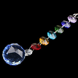 Avis Cristal suspendu suncatcher arc-en-perles billes pendentif prismes bleu 20cm