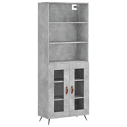 Maison Chic Buffet,Meuble de Rangement,commode pour salon,Cuisine Gris béton 69,5x34x180 cm Bois d'ingénierie -MN31348