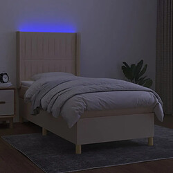 Avis Sommier à lattes,Cadre à lattes de lit pour Adulte matelas et LED Crème 100x200 cm Tissu -MN75249