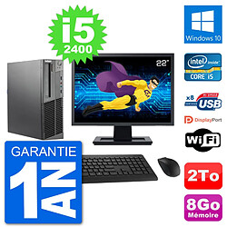 PC Lenovo M92p SFF Ecran 22" Intel i5-2400 RAM 8Go Disque 2To Windows 10 Wifi · Occasion 